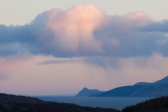 Pink Rain over Holy Island